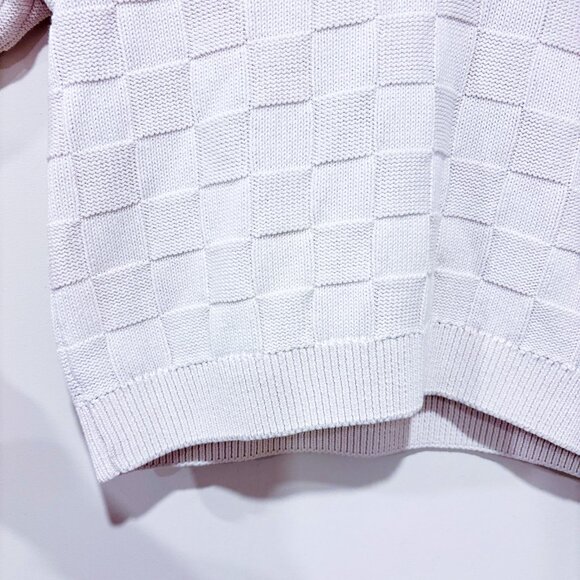 DEFROST Textured Knit Cropped Sweater White | Modern Casual | Small * - Picture 5 of 8